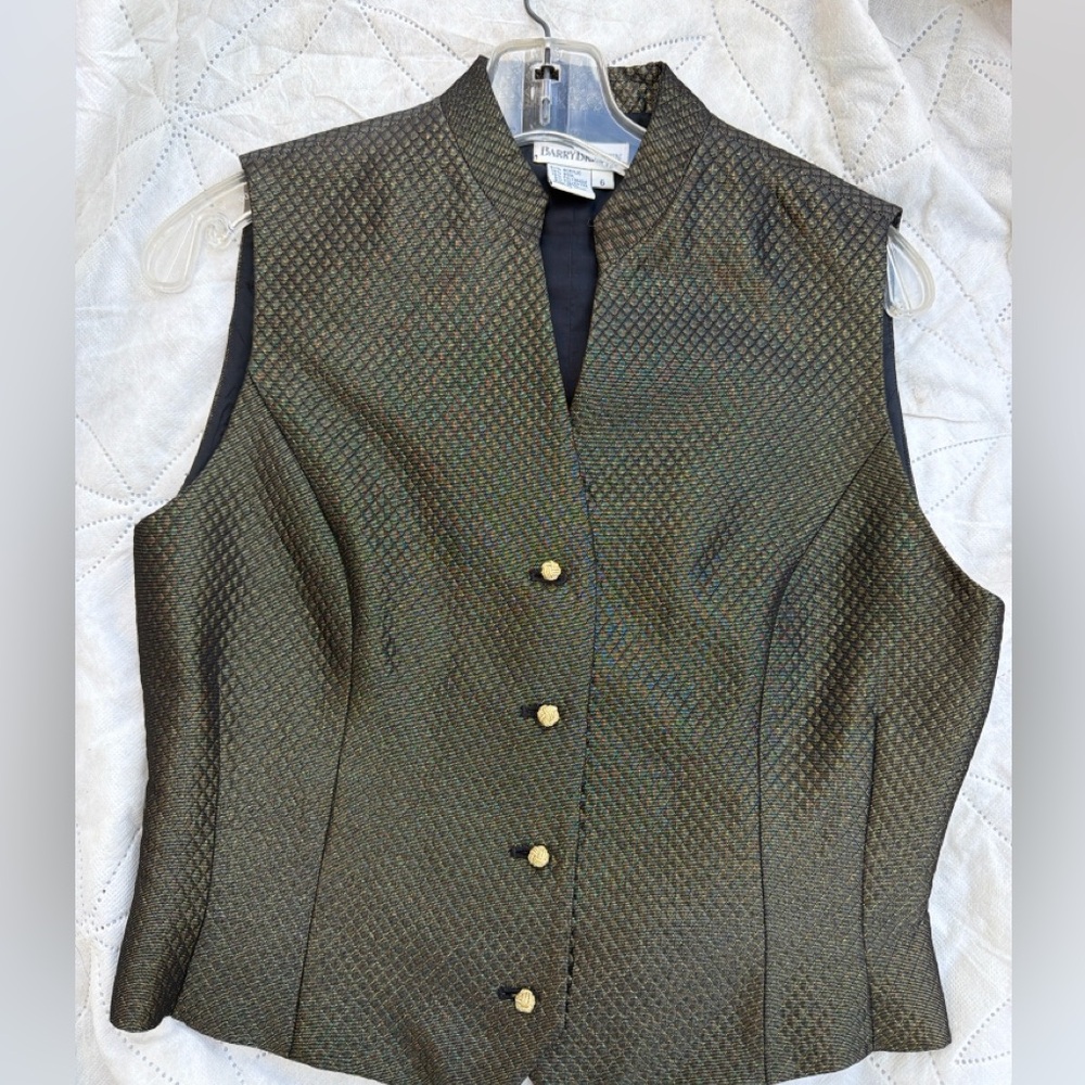 Barry Bricken Metallic Brocade Vest – Size 6